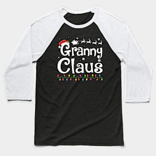 Granny Claus Grandma Santa Pajamas Christmas Baseball T-Shirt